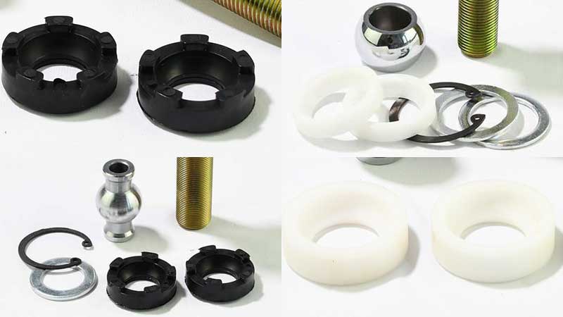 Johnny Joint bushings made from high-density polyurethane and Delrin POM