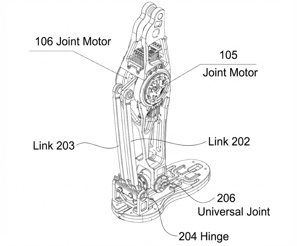 Ankle structure of agibot humanoid robot