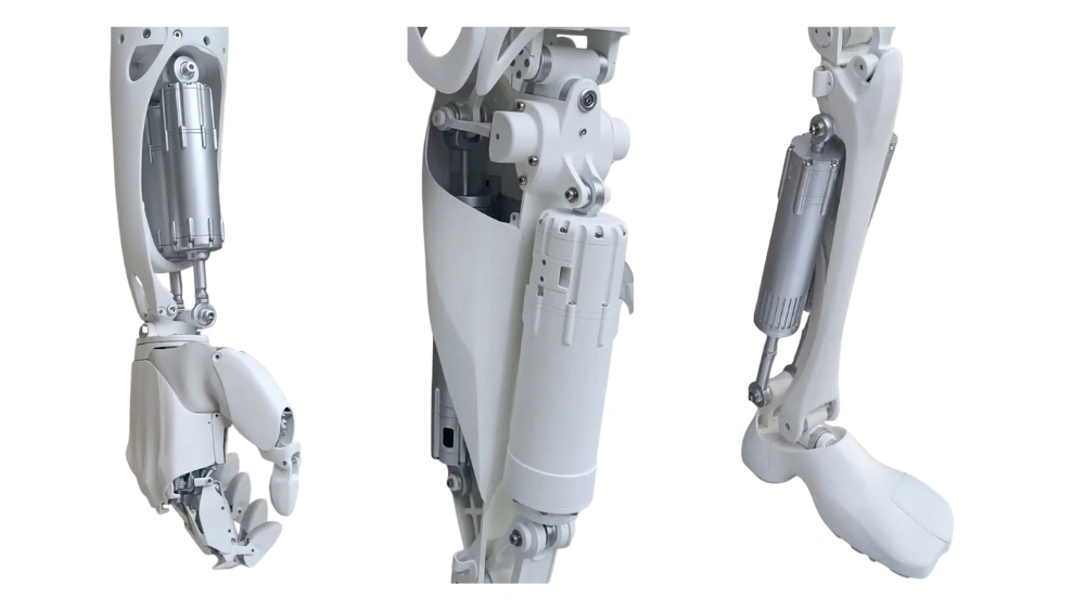 XPENG's humanoid robot's arm, thigh and leg