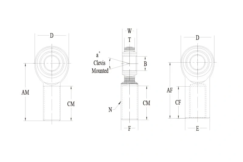 ALJM ALRSM ALJF 系列 Rod End 技术图纸
