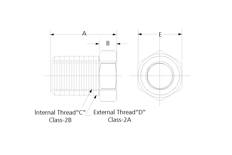 Bung adjuster nut technical drawing