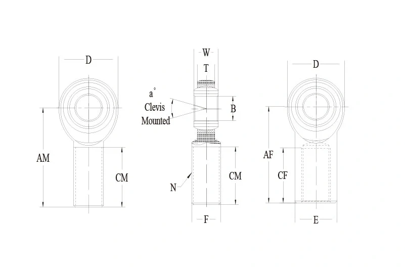 SA-TK SI-TK 系列公制 Rod End 技术图纸