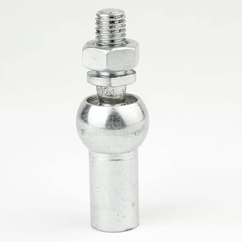 Metal rod end bearing with threaded stud and locknut (rod end joint) for linkage assemblies