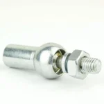 Metal adapter fitting with a male threaded end and hex nut on a white background.