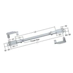 lcr-158-linkage-connecting-rod-15-75-in-3-8-24-rh-lh-thread-3-8-in-pin-holes-clevis-spring-pins-included