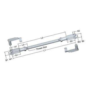 lcr-312-linkage-connecting-rod-21-00-in-3-8-24-rh-lh-thread-3-8-in-pin-holes-clevis-spring-pins-included