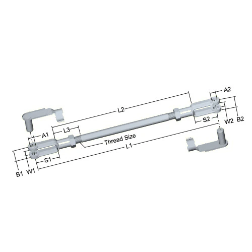 lcr-313-linkage-connecting-rod-35-25-in-3-8-24-rh-lh-thread-3-8-in-pin-holes-clevis-spring-pins-included