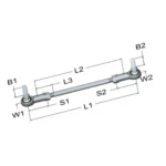 lcr-345-linkage-connecting-rod-5-75-in-3-8-24-rh-lh-thread-3-8-24-rod-end-stud-threads-nylon-race
